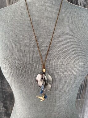 J Jill Hand Brushed Petal Multicolored Charm Pendant